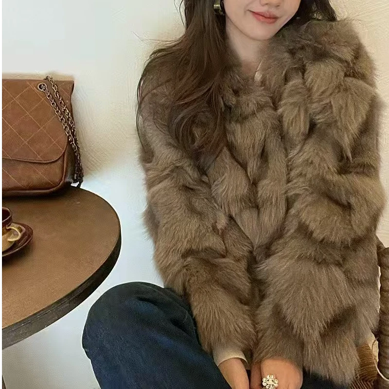 【XSY】HEIDIAN-冬季外套女百搭短款立领毛气质网红感轻奢外套