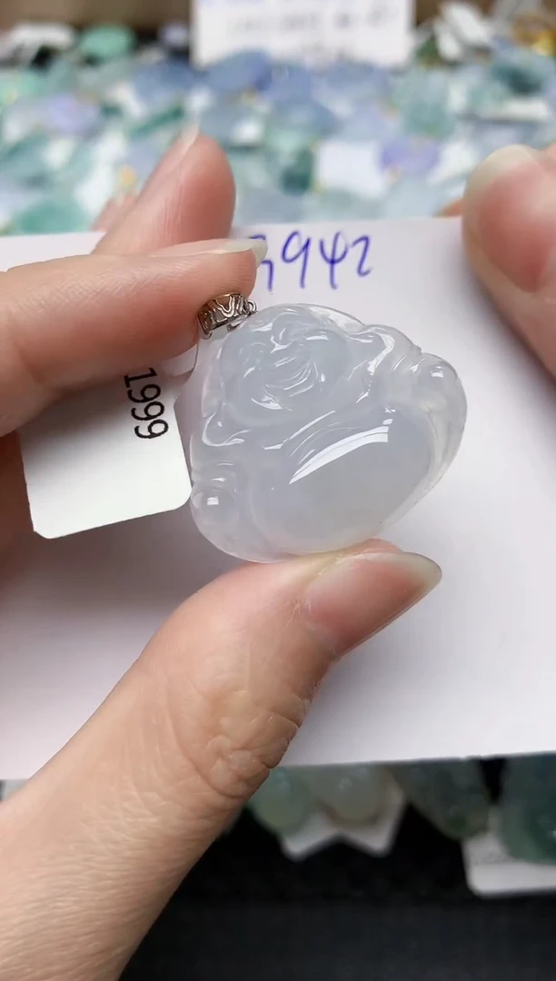 颈饰18K金镶嵌翡翠天然缅甸A货翡翠百元以上9元证书费自理