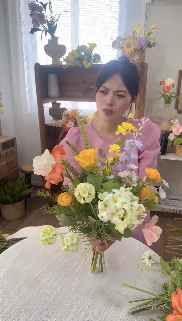 43直播间亏米福利~橘绿色系手感系列混搭花束
