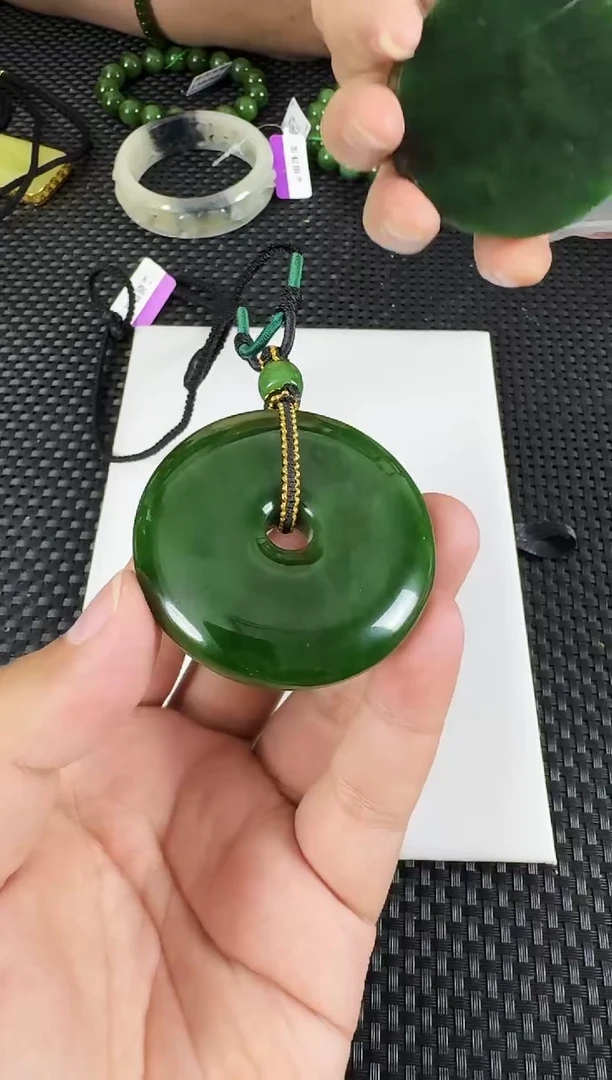 【闪购商品】和田玉（碧玉）吊坠未镶嵌约52*12.7MM