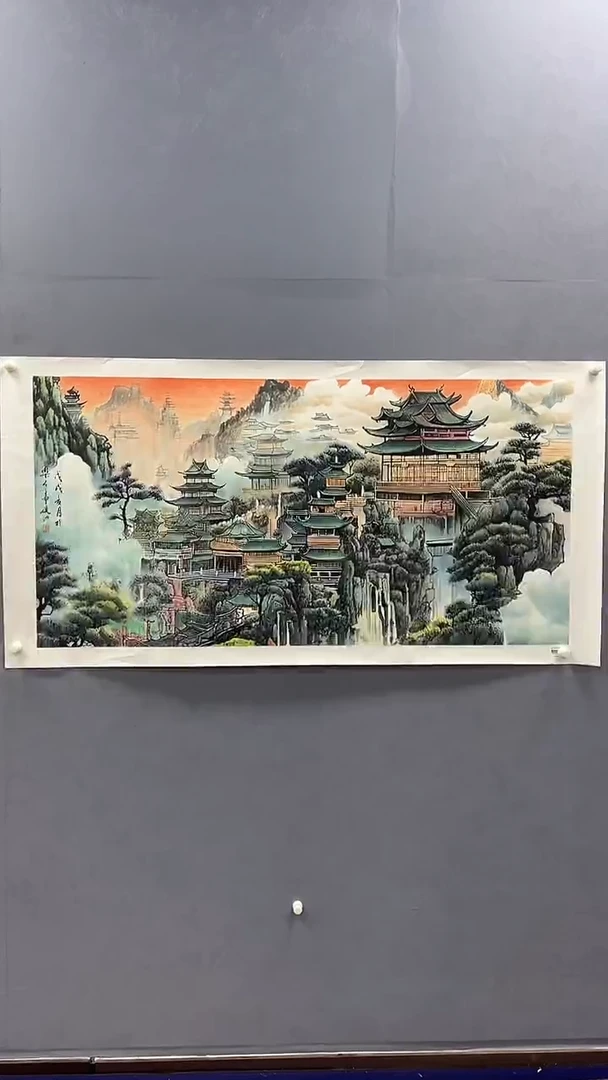 国画刘伟绘画8平尺金袍山水