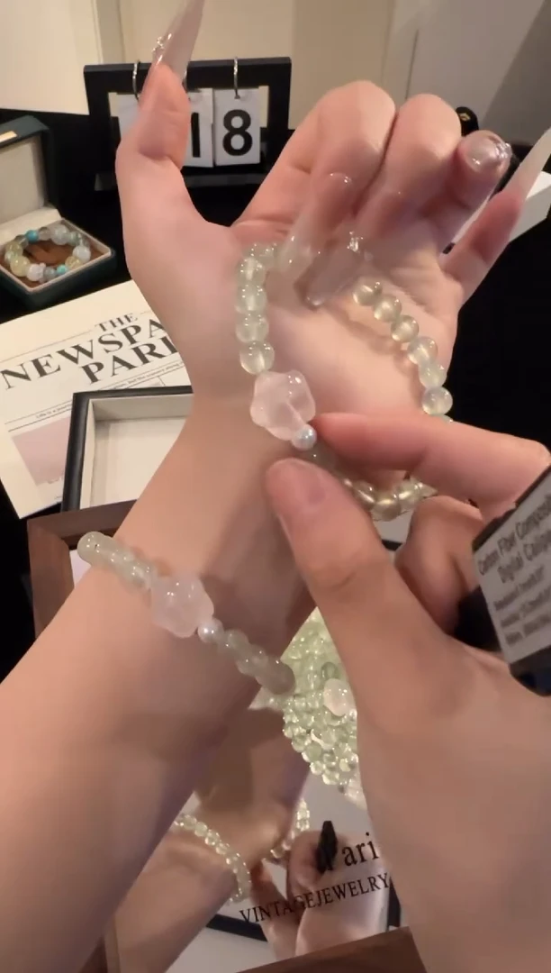 水晶手链合金葡萄石x2076