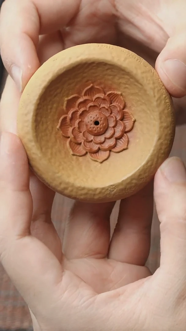 茶壶紫砂茶宠—莲花香插