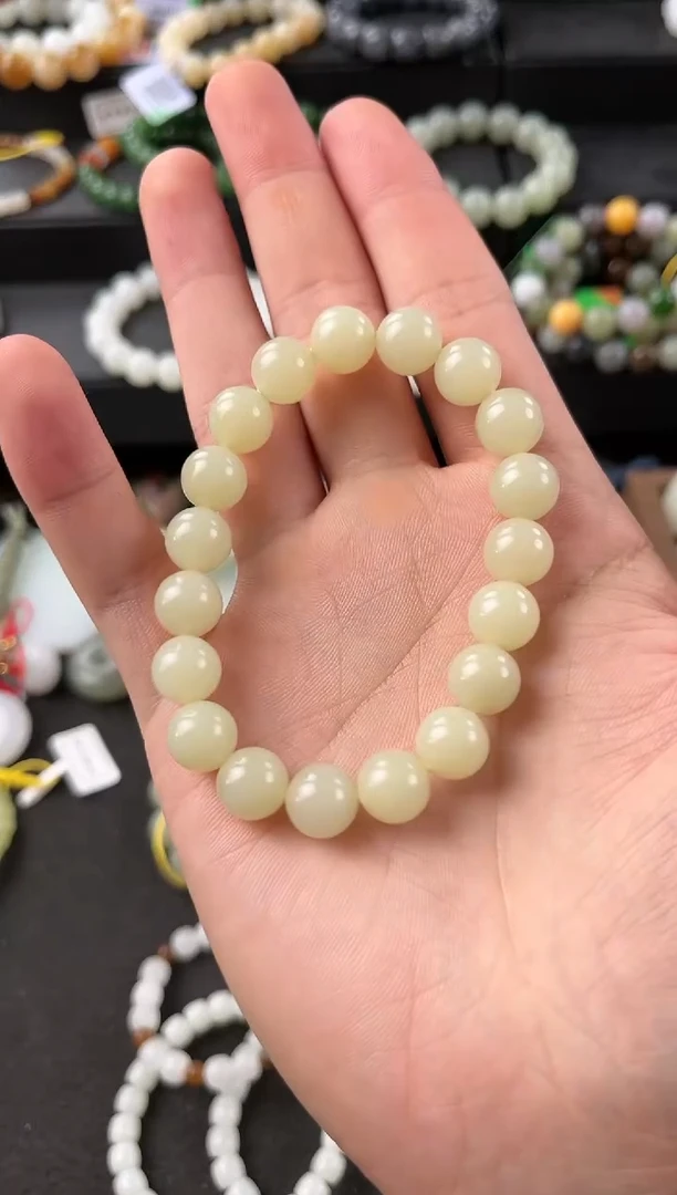 【闪购商品】和田玉手串未镶嵌若羌黄口卡10微色差