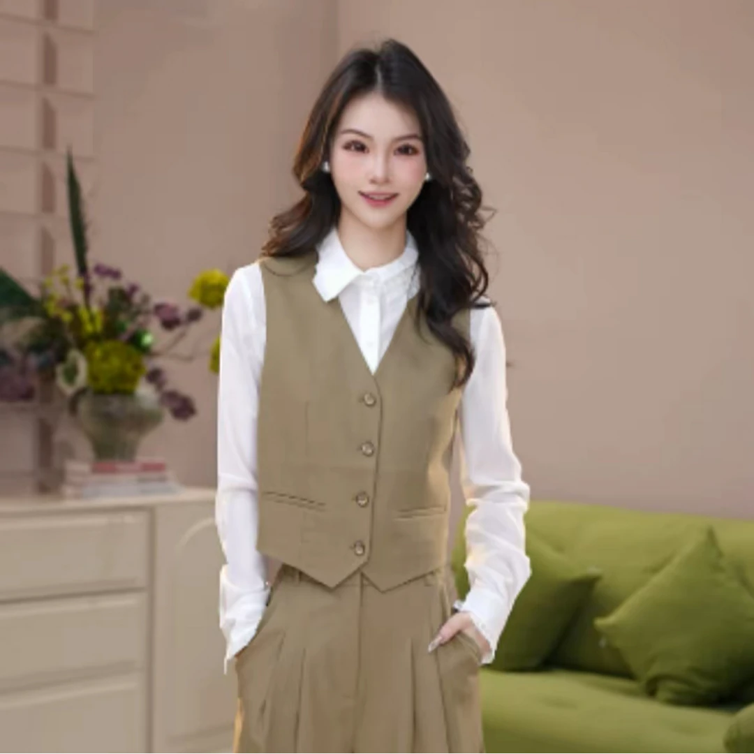 哥弟复古摩登显瘦时尚休闲气质短款牛仔V领马甲无袖1400808