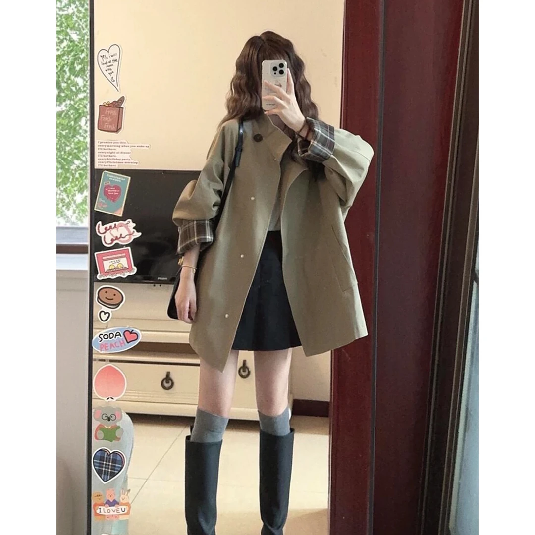 正流行风衣外套女2025秋季新款巨好看的中长款小个子爆款韩版薄款