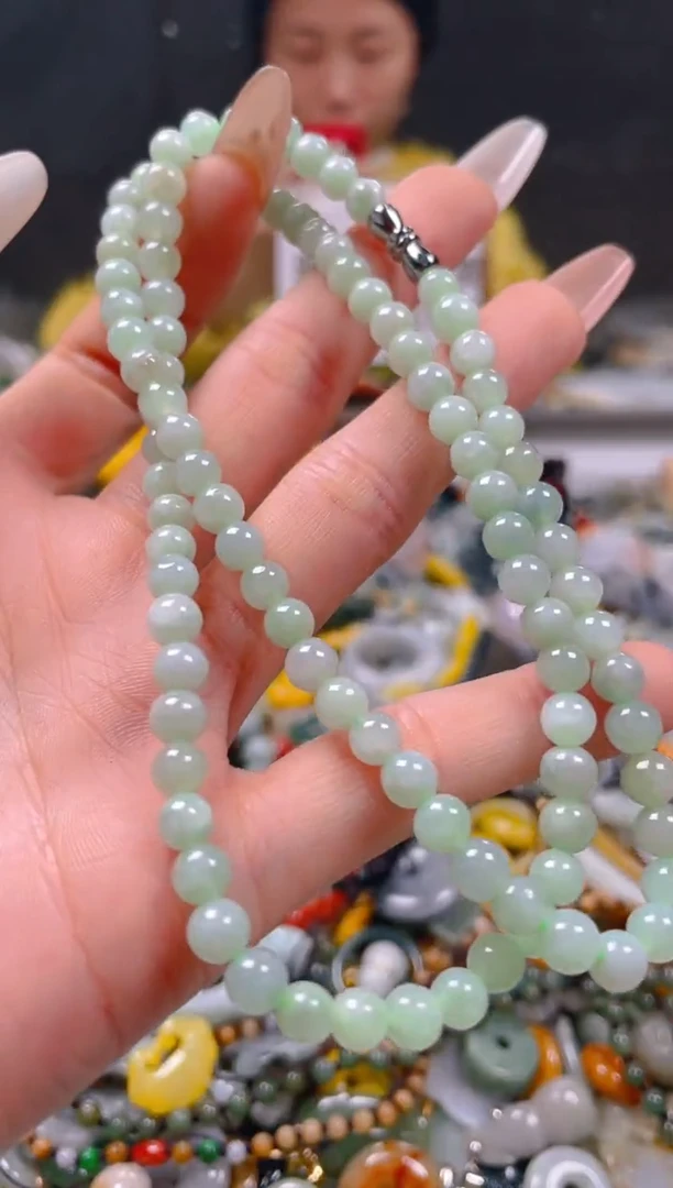 【闪购商品】翡翠颈饰未镶嵌5-6MM/A/翡翠A货一图一物