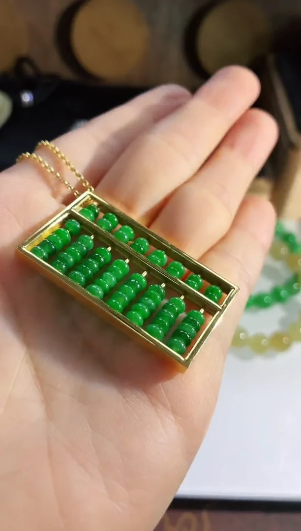 翡翠18K金镶嵌吊坠(不含链)吊坠