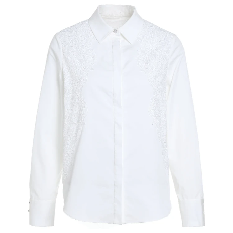 女士小众气质白色时尚通勤长袖衬衫LBC82030