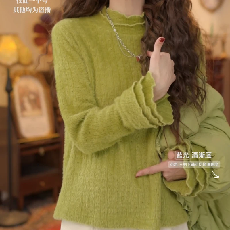 【春山如笑​​】秋冬新复古港风针织休闲内搭女宽松上衣LK2508212