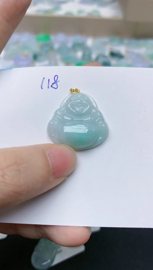 【闪购商品】翡翠颈饰18K金镶嵌天然翡翠A货    