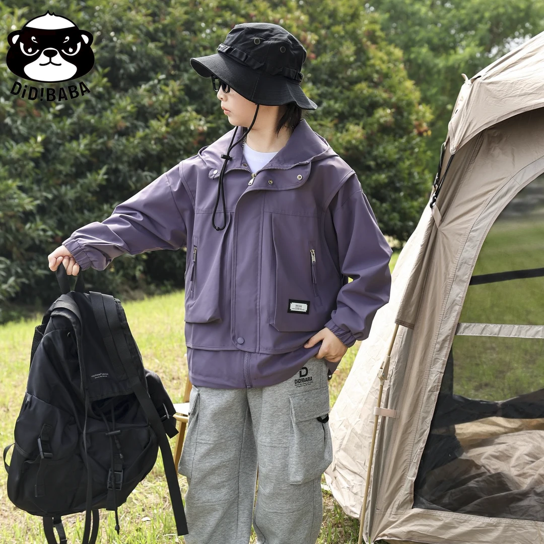 滴滴巴巴童装儿童冲锋衣春款男童外套中大童LC5213