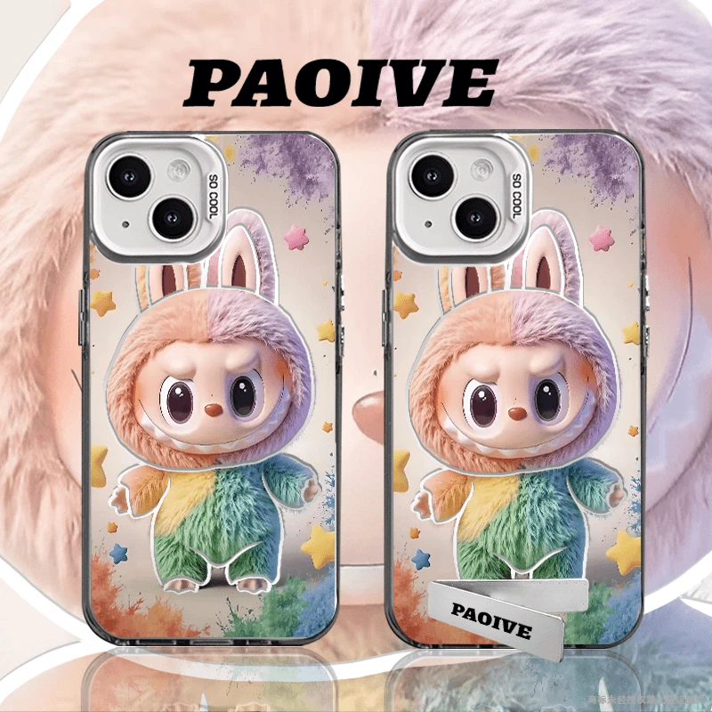 彩虹拉布布适用于苹果iqoo华为oppo小米15vivo一加彩银手机防摔壳