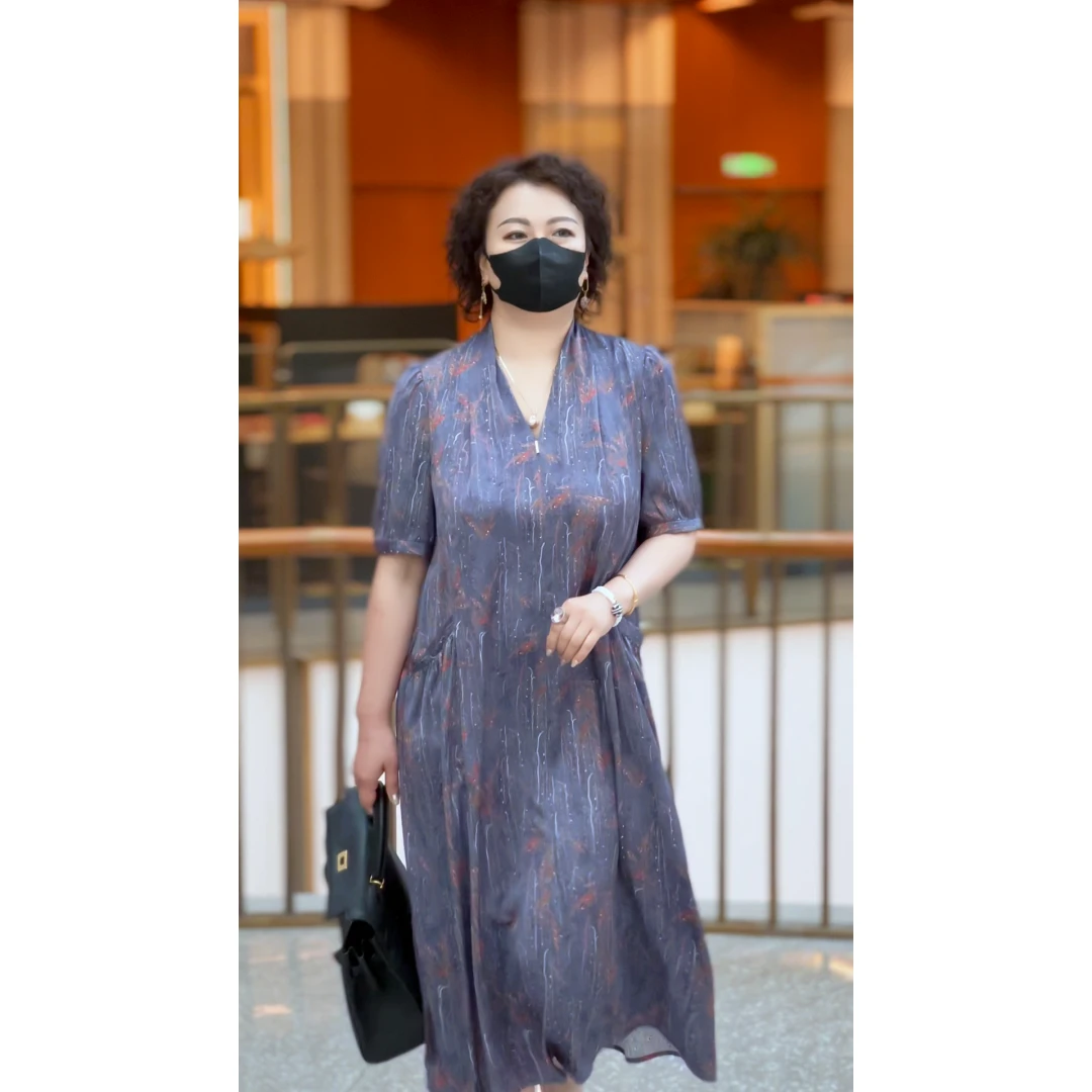 Juerun/觉闰【薰衣草】连衣裙时尚气质都市感中长款 5AH901