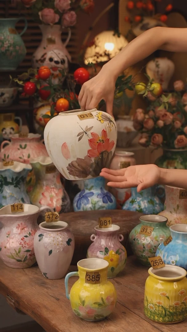 陶瓷013景德镇设计师手作花器摆件侘寂风