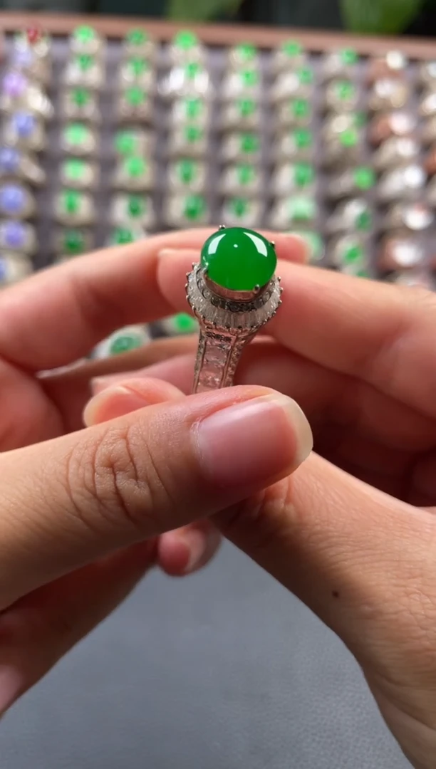 未镶嵌定制翡翠天然缅甸翡翠戒面 11.18