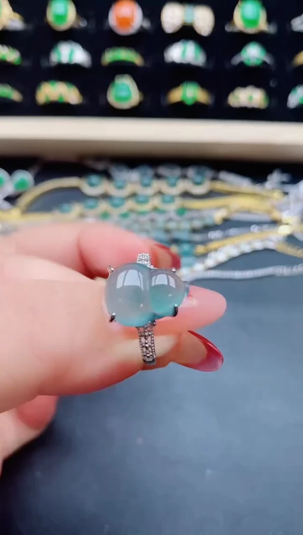 【闪购商品】翡翠戒指银S925镶嵌321312