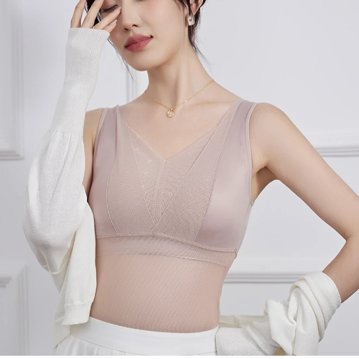 超薄背心女夏季薄款内搭蕾丝透气性感美背带胸垫聚拢女