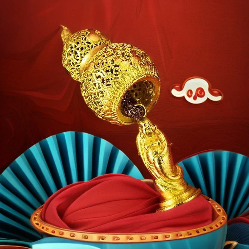 【正品】DIY名族风金葫芦笑复古花丝古典串珠配件