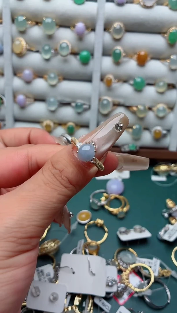 银S925镶嵌戒指翡翠.