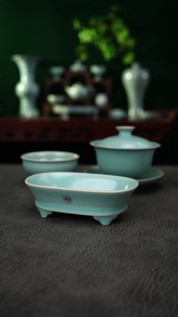 瓷片阿*71号迷你水仙盆微瑕福利简包~帆