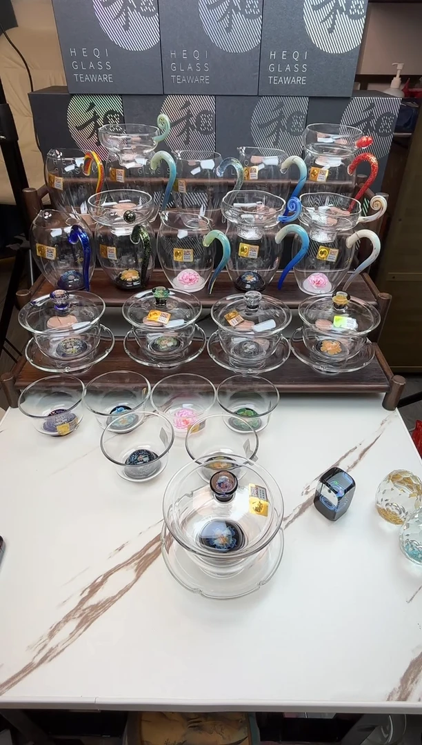 手工艺品玻璃征*禾器 黑金茶漏   普通盒