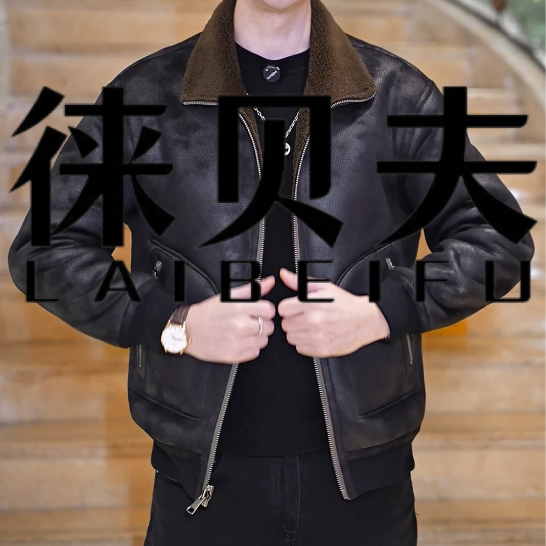 海宁新款休闲保暖立翻领男款羊毛夹克KL521