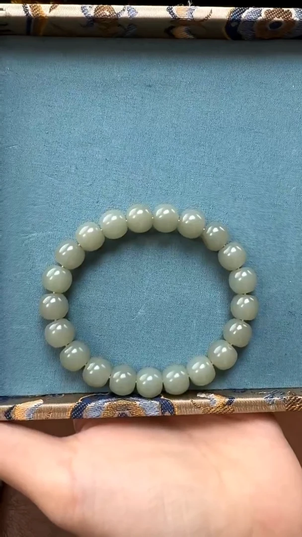 未镶嵌手链和田玉新疆和田玉沙枣青卡10手串