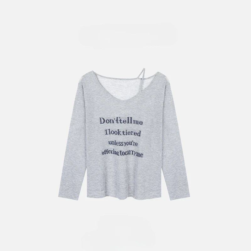 【YANYAN】2025夏季薄款字母挂脖时尚长袖防晒T恤