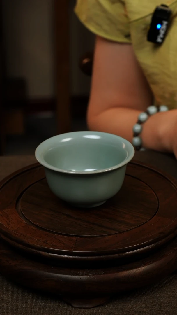 瓷片060仿古釉压手杯100ml 微瑕