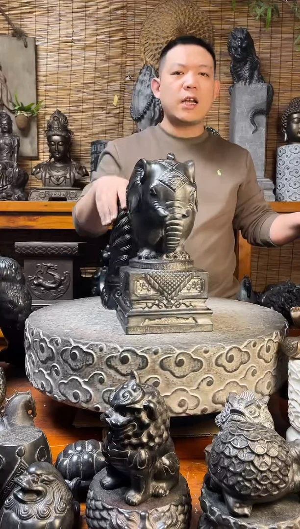 石材天然青石雕刻42象墩