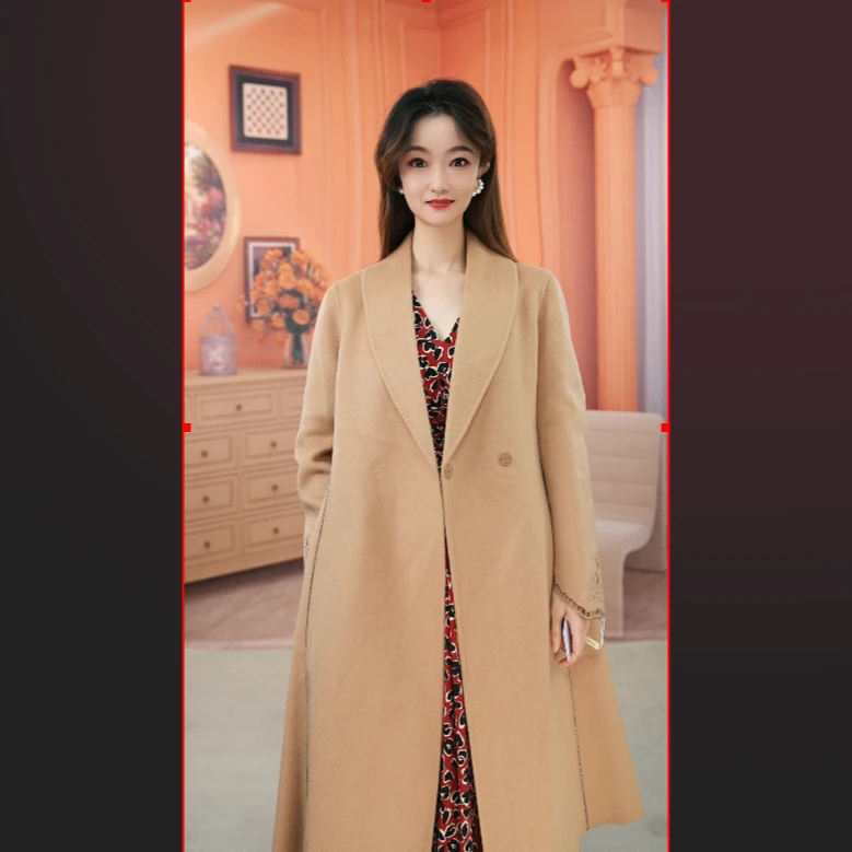【联想惠甄选】马天奴中长款复古轻奢冬季羊毛呢VTA002DNX0