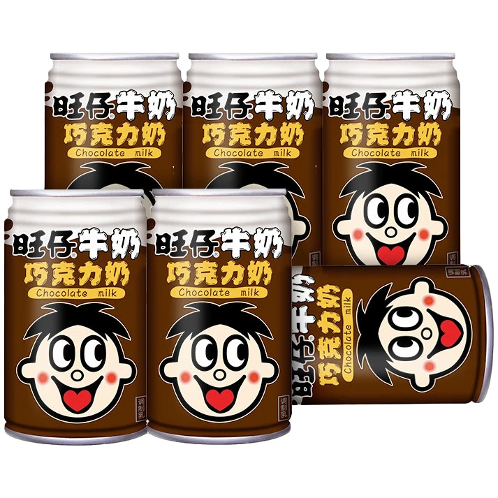 旺旺旺仔牛奶巧克力奶145ml*6罐装牛奶学生儿童早餐下午茶饮品