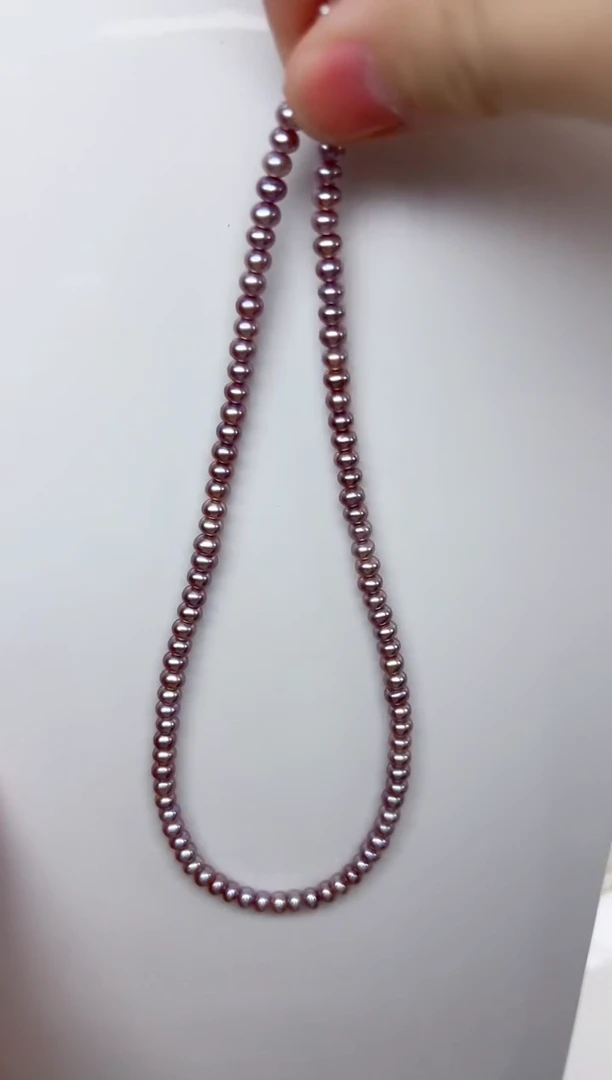未镶嵌半成品淡水珍珠紫色馒头珠4.5-5mm