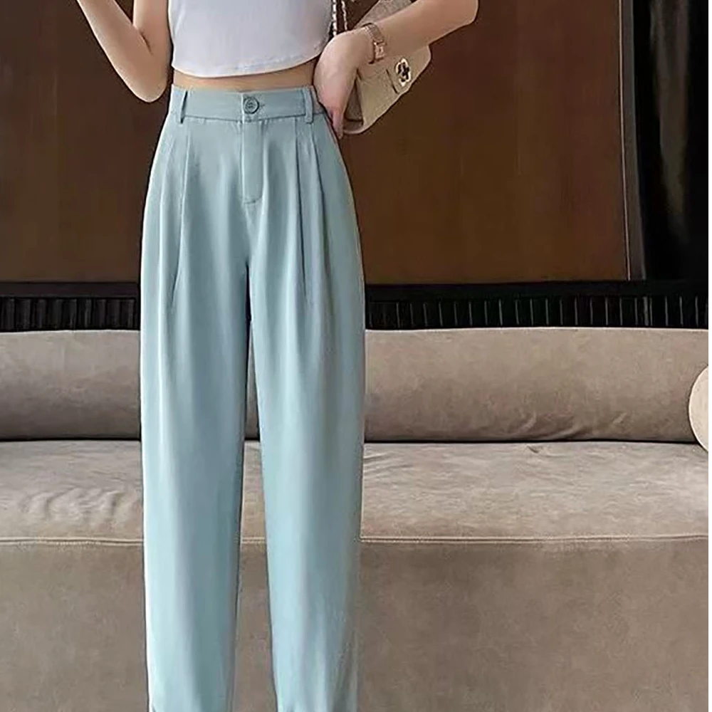 5097 ZY西装裤哈伦裤高腰休闲九分女裤春秋通勤裤子