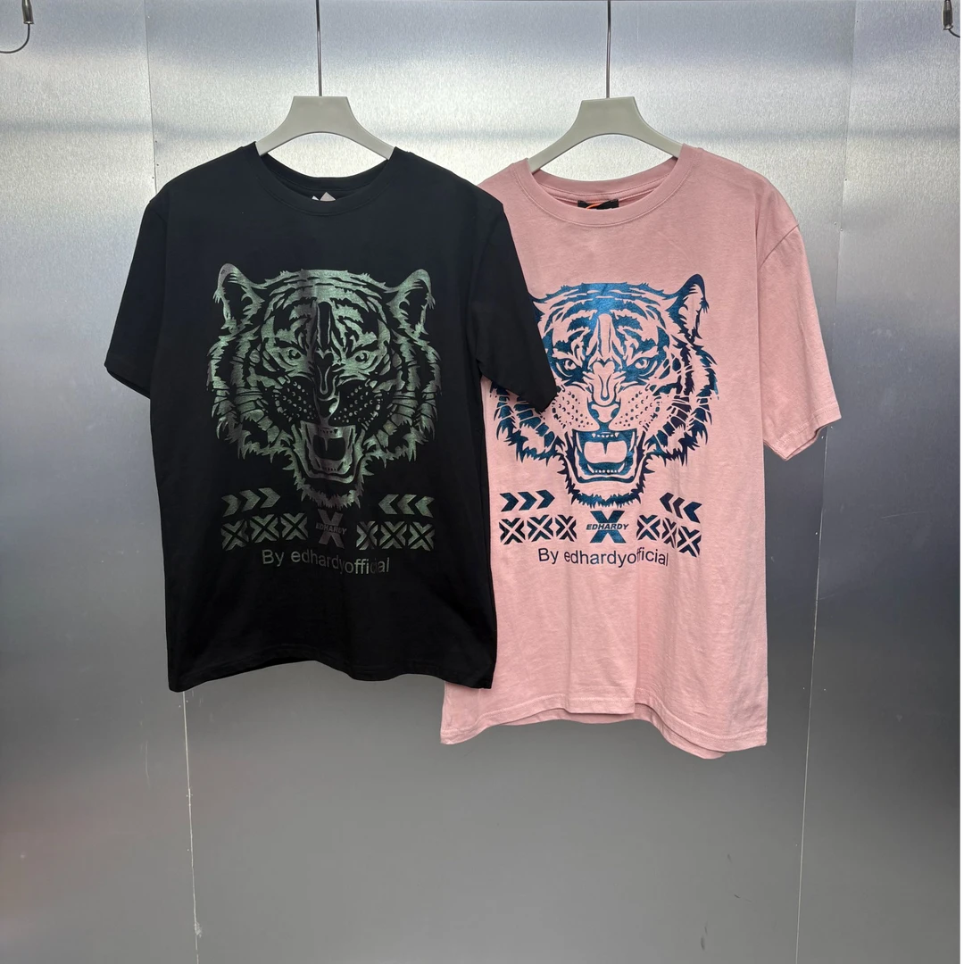 E06-42504-EDX夏季正面虎头印花时尚圆领半袖