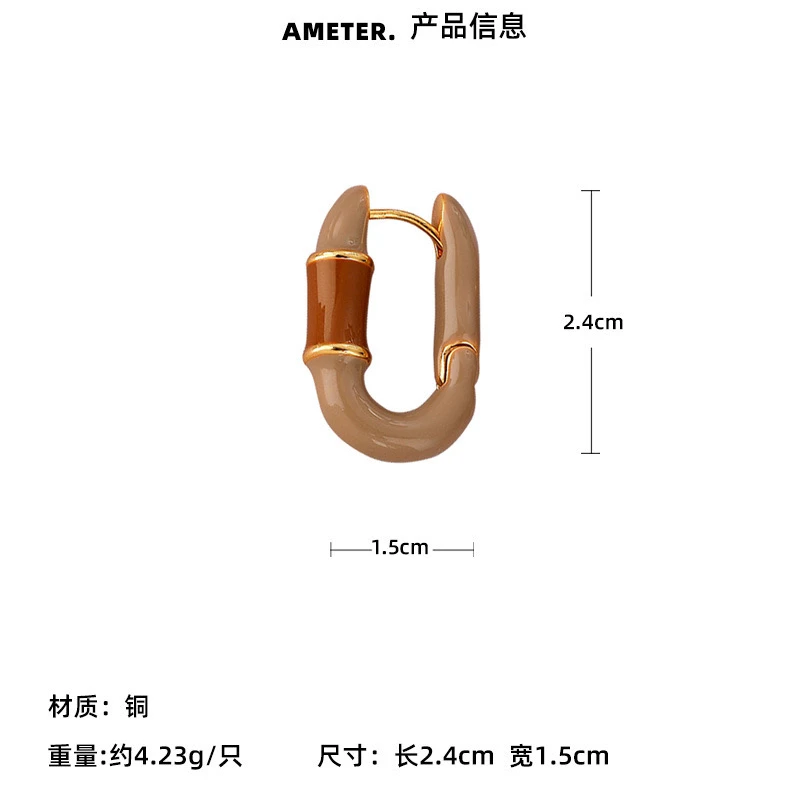 设计师款拼色耳圈