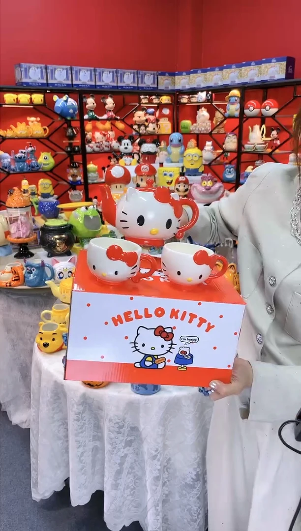 【闪购商品】.@@凯特猫一壶二杯（陶瓷）