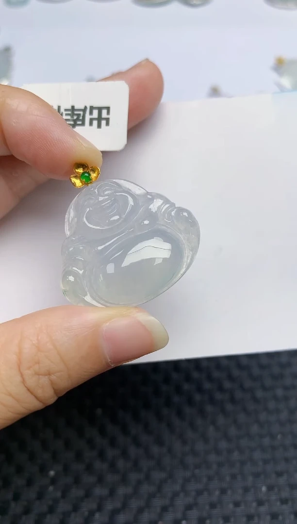 翡翠18K金镶嵌颈饰天然缅甸A货翡翠百元以上9元证书费自理