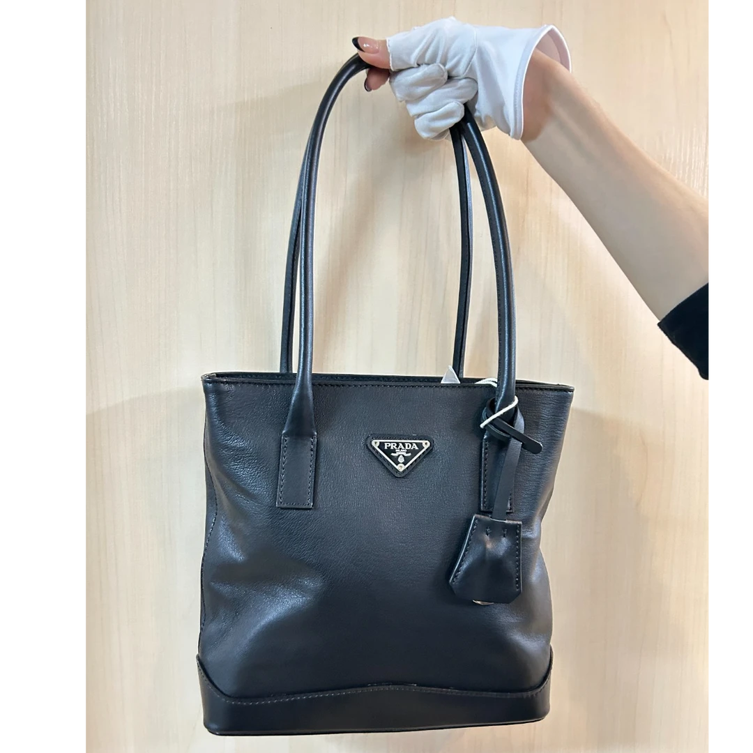 95新 Prada/普拉达 黑色拼皮单肩包/云海优选/61346/H03146