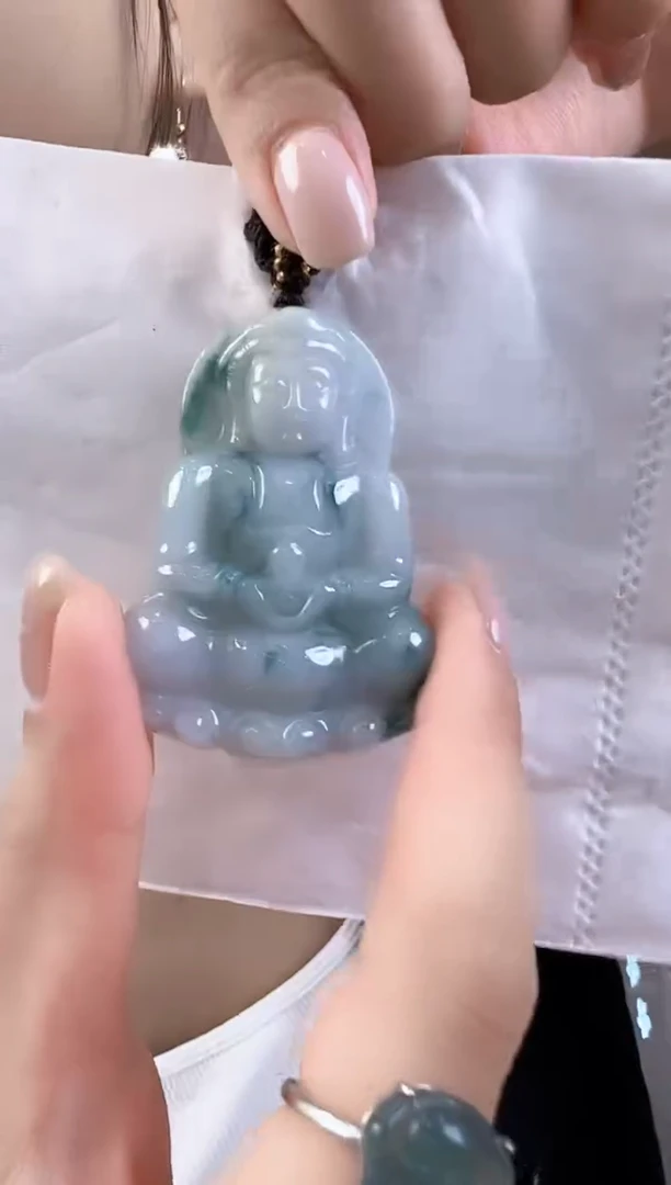 翡翠未镶嵌吊坠(不含链)孤品翡翠A货观音吊坠