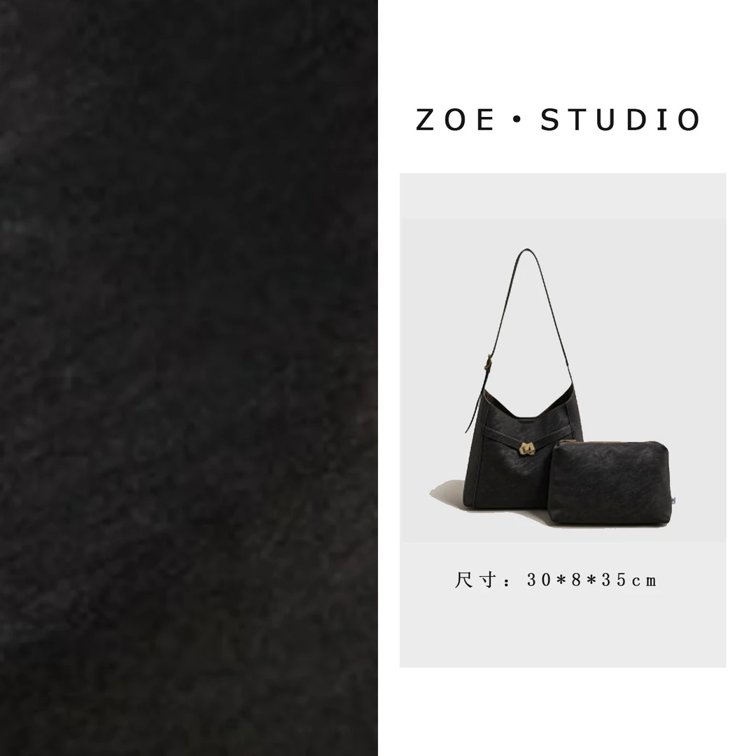 【佐伊甄选】SK-83325-1-乌木色轻奢女士时尚小众真皮单肩挎包