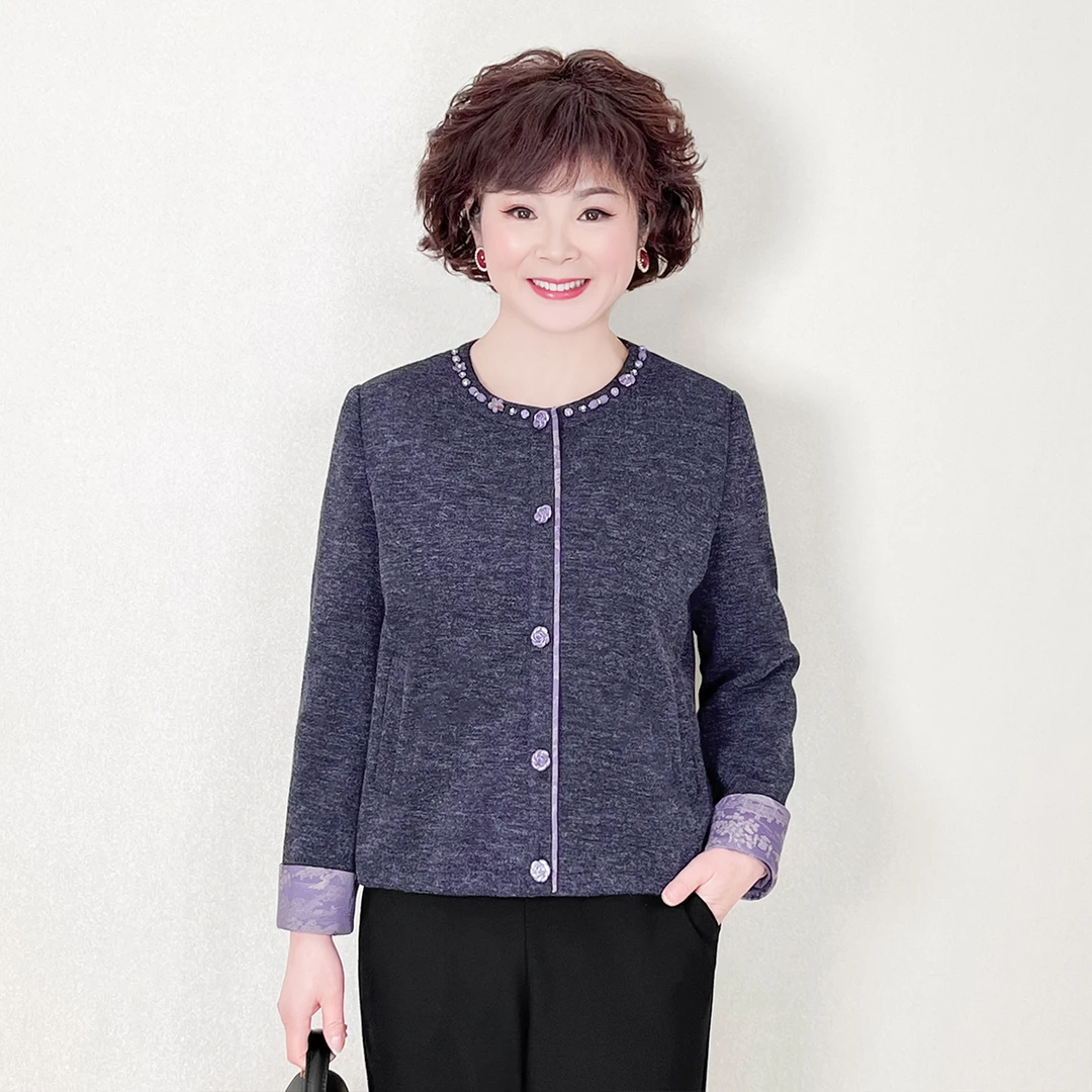 妈妈装2025新款中老年女春季外套小香风春秋季夹克大码长袖上衣