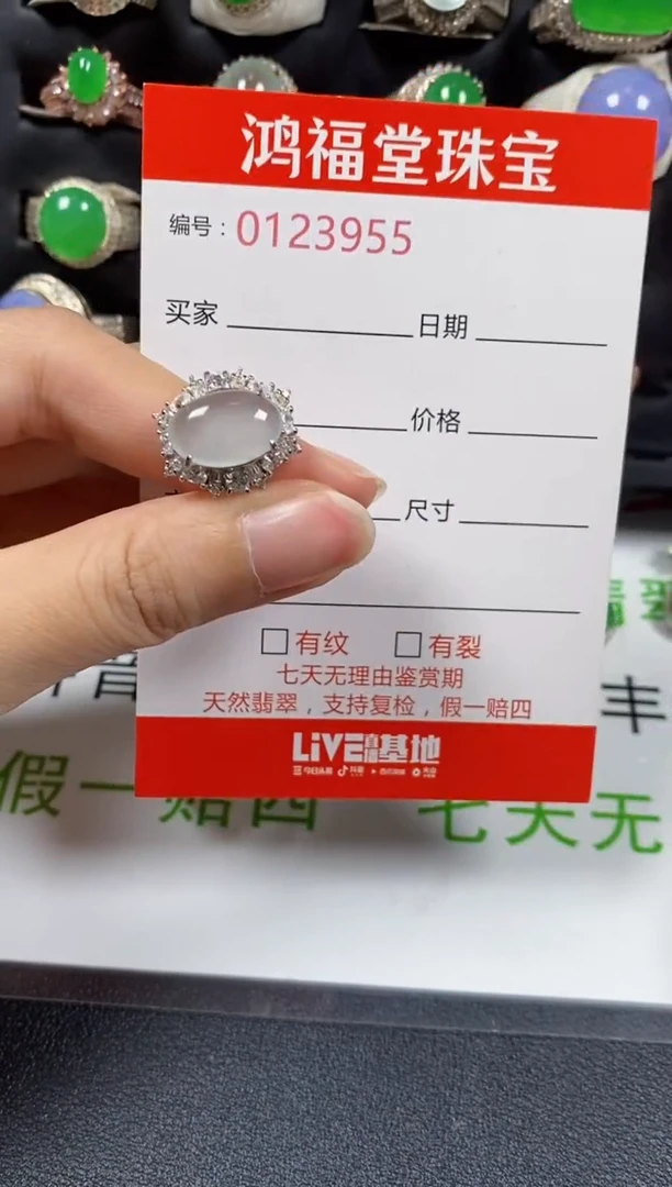银S925镶嵌戒指翡翠3955