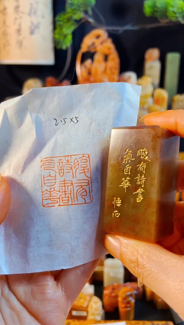 浙江红石印石手工篆刻《腹有诗书气自华》