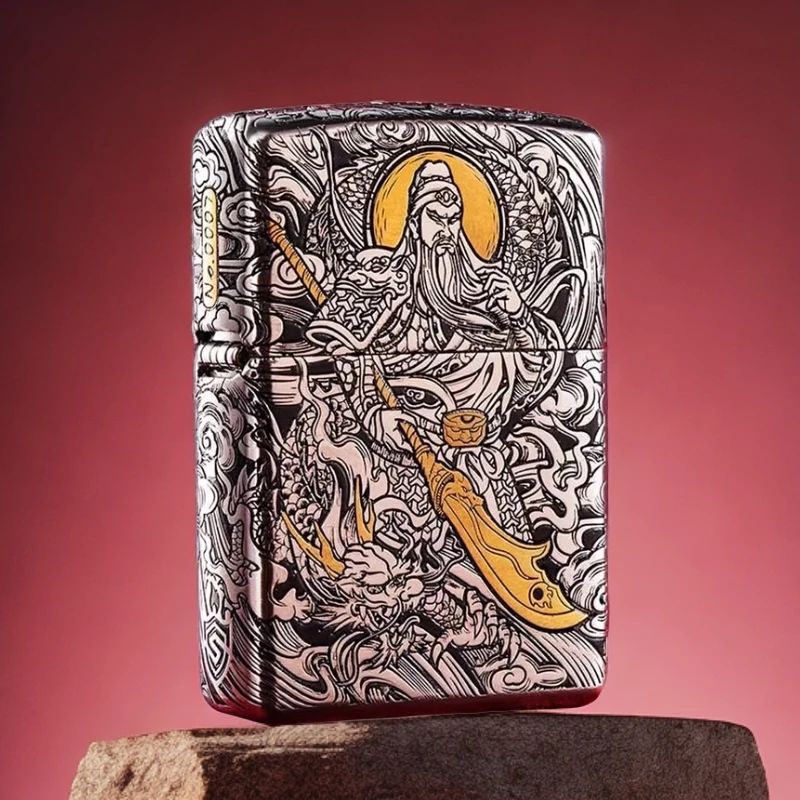 zippo打火机关公钢机加厚套壳关羽关云长关二爷DYJ1