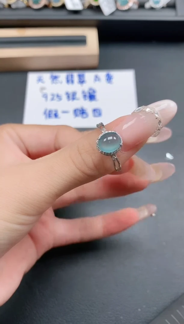 银S925镶嵌戒指翡翠111
