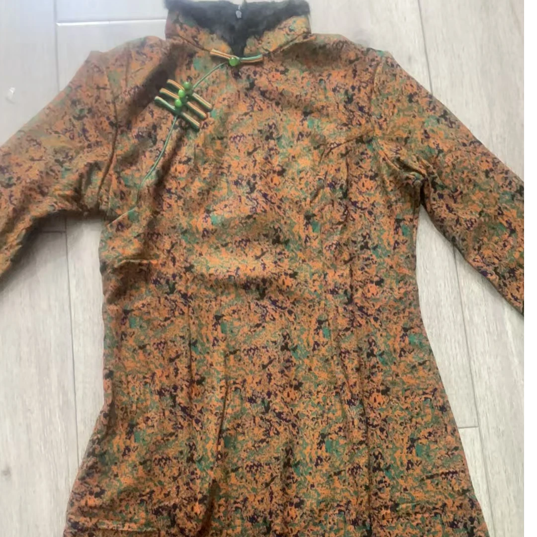 诺妮-冬款加绒小碎花A版旗袍