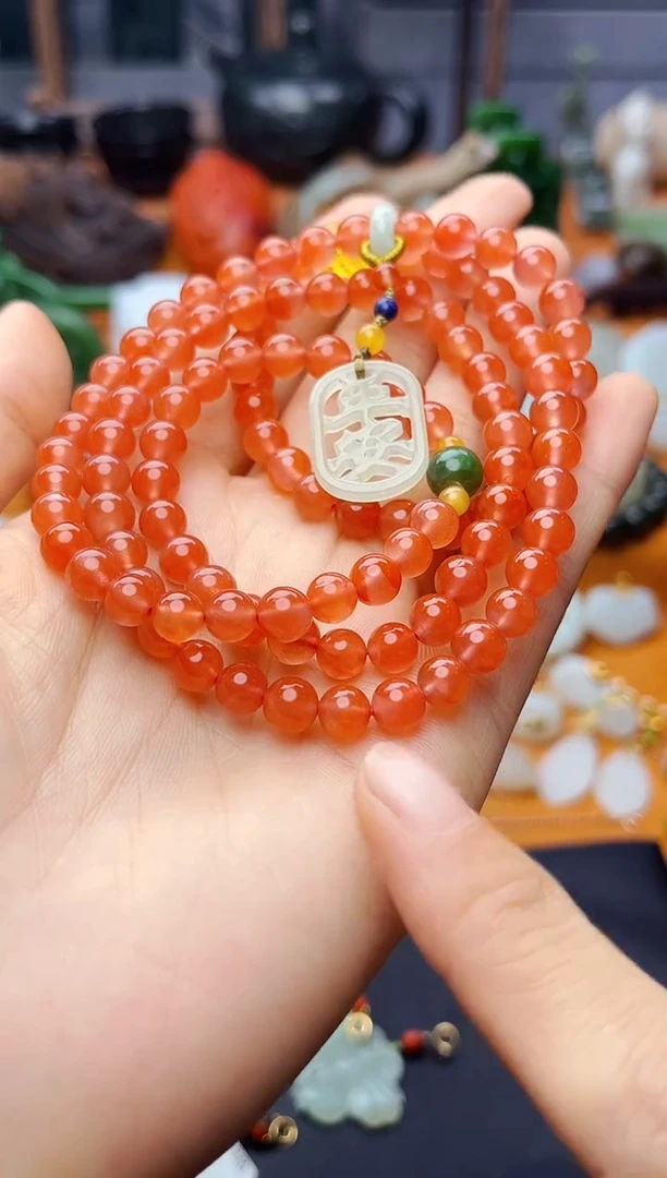 南红玛瑙手串未镶嵌多圈手串