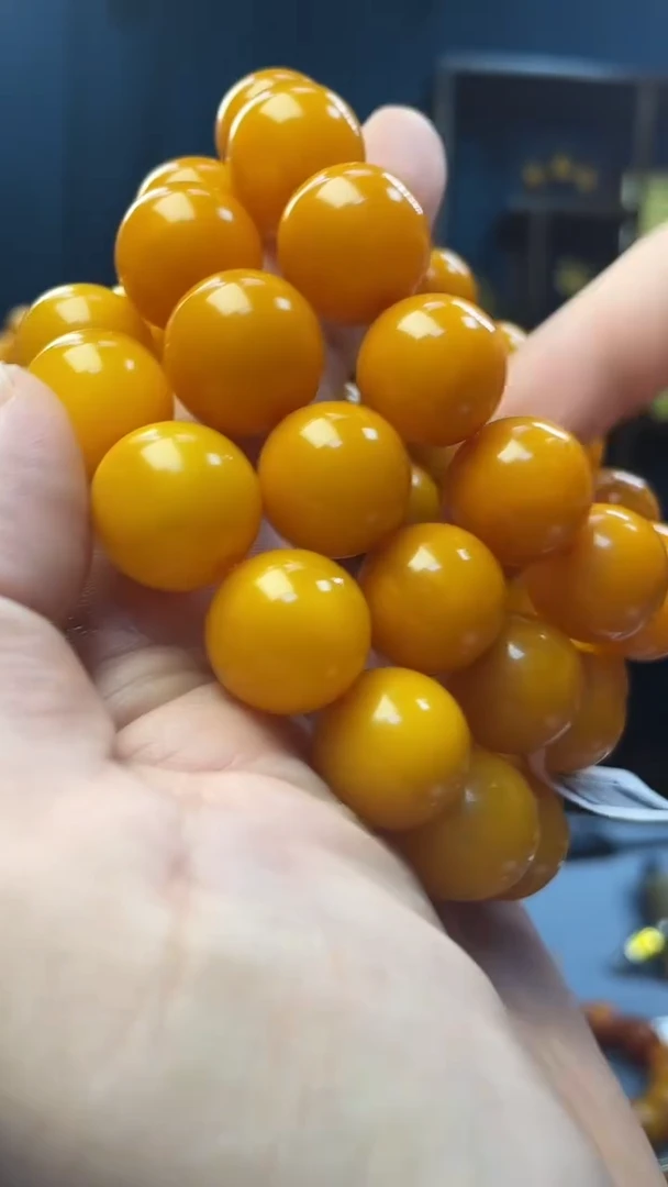 手串琥珀未镶嵌蜜蜡圆珠手串（多样性发其一）